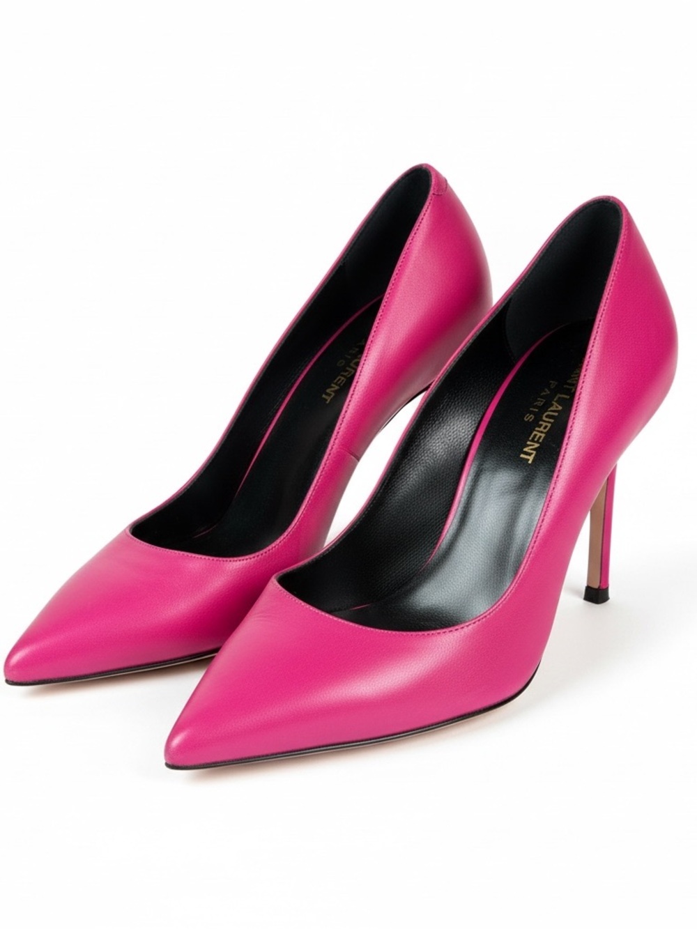 Saint Laurent Hot Pink Pointed Leather Stiletto Pumps size 37